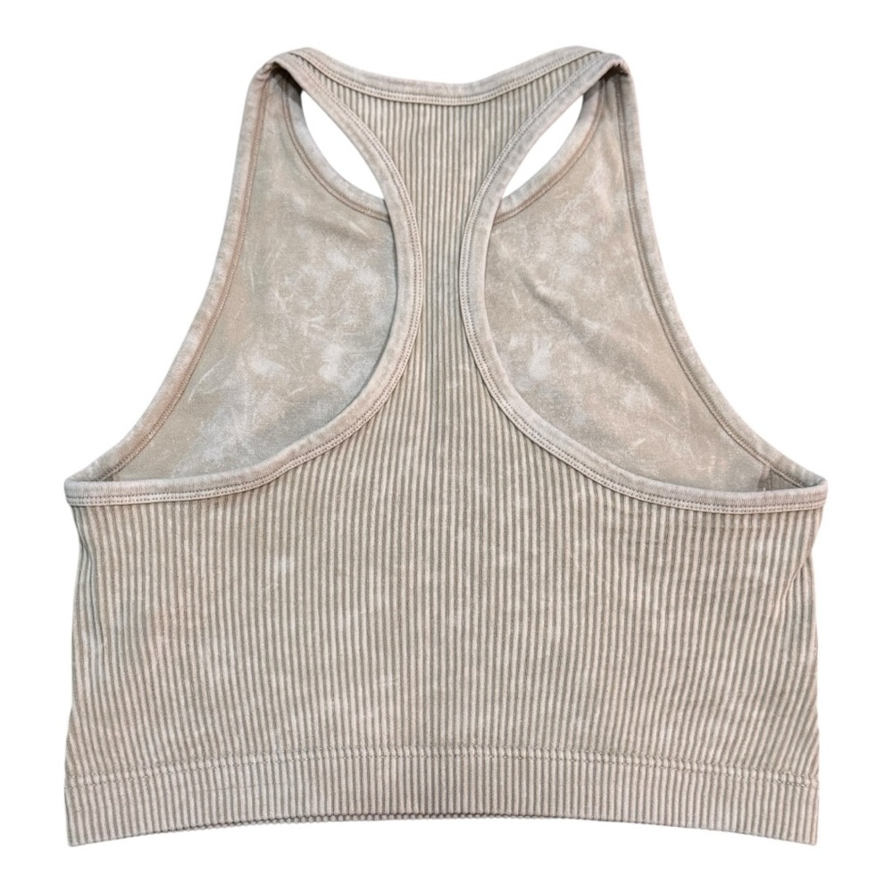 Chic Ribbed Tan Crop Top Bra - Picture 2 of 3